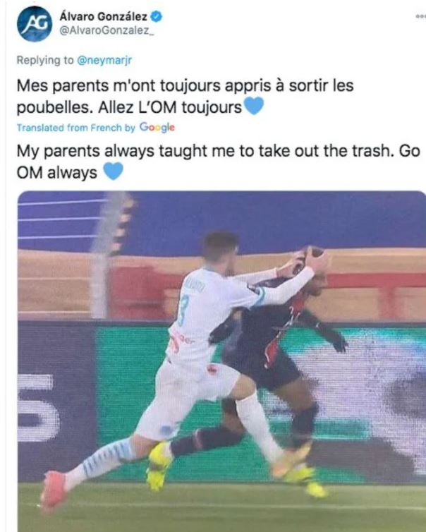 E goditi me shpullë pas koke para 4 muajsh, Nejmar tallet keq me mbrojtësin e Marsejës: Të bëra të famshëm