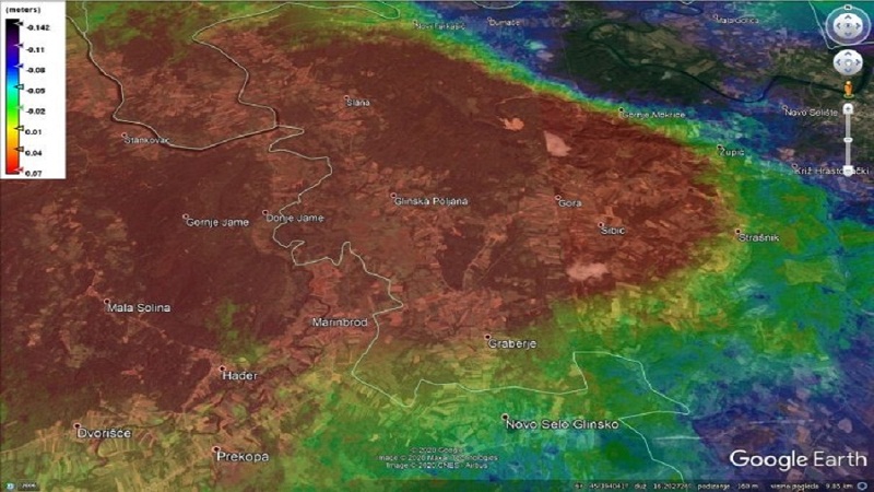 Pamjet satelitore tregojnë shkallën e tërmetit shkatërrues: Petrinja ka rënë 12 centimetra