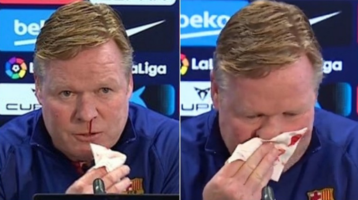 Trajneri i Barcelonës detyrohet të ndërpresë konferencën prej gjakderdhjes së papritur nga hunda