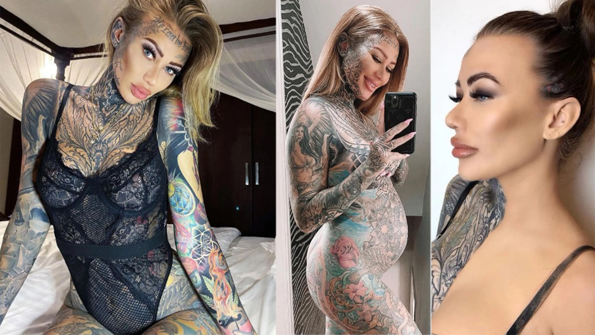 33-vjeçarja mbulon me makeup gjysmën e trupit dhe fshin tatuazhet