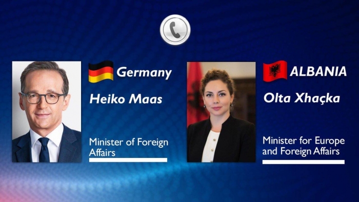 Ministrja Xhaçka bisedë telefonike me homologun gjerman: Reforma në Drejtësi është e pandalshme