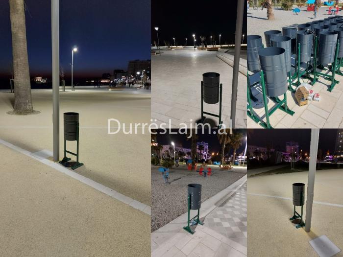 Vendosen 50 kosha mbeturinash në shëtitoren “Taulantia” (VIDEO)