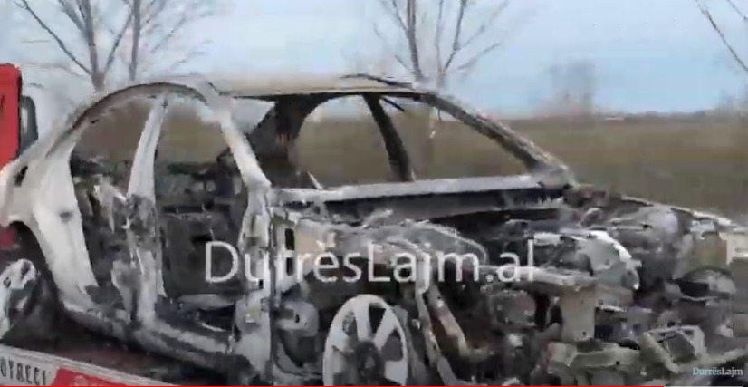 E shkrumbuar plotësisht, si ka përfunduar makina e autorëve të vrasjes së Edmond Koçit (VIDEO)