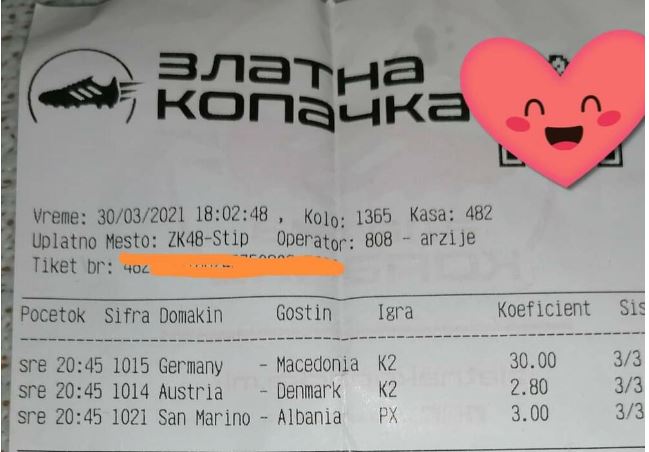 Skedina e çmendur e tifozit, parashikoi fitoren e Maqedonisë ndaj Gjermanisë si dhe ndeshjen San Marino-Shqipëri