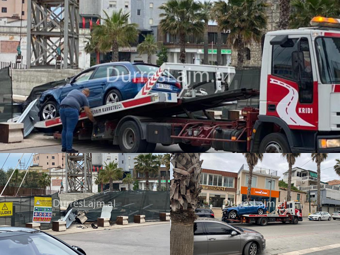 Shoferi humb kontrollin e mjetit dhe përplaset me bordurën e betonit te “Veliera” (FOTO+VIDEO)