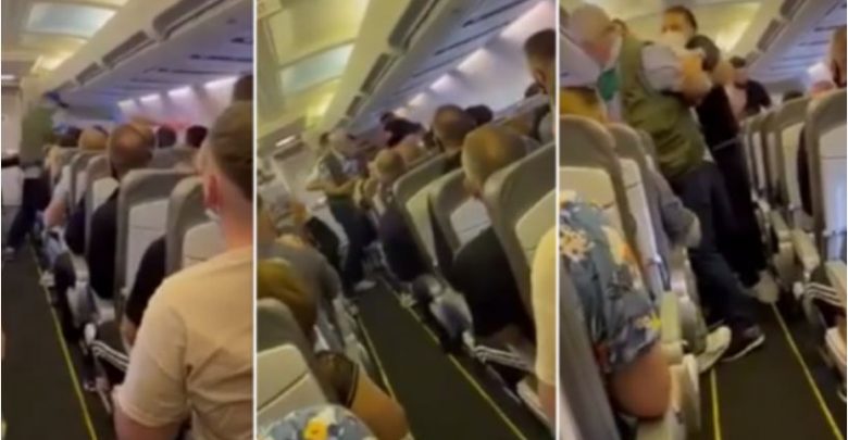 Plas grushti mes shqiptarëve në avion, vjehrri dhe dhëndri rrihen me njëri-tjetrin (VIDEO)