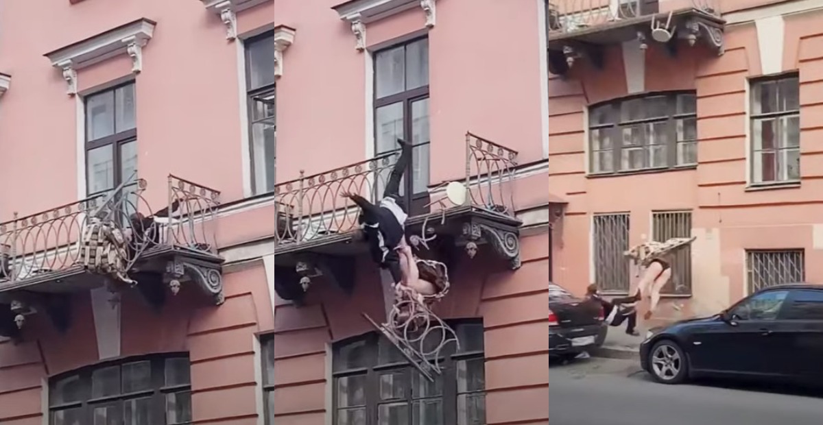 Po ziheshin në ballkon, çifti bie nga kati i tretë në trotuar (VIDEO)