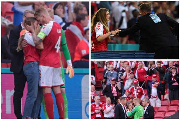 Gruaja e Eriksen në lot tenton të futet në fushë, lojtari koshient në spital