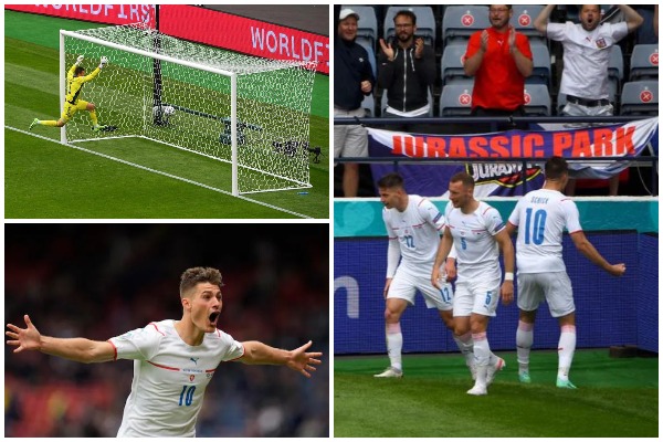 Patrik Shik realizon gol të çmendur nga mesfusha, Çekia leksion Skocisë