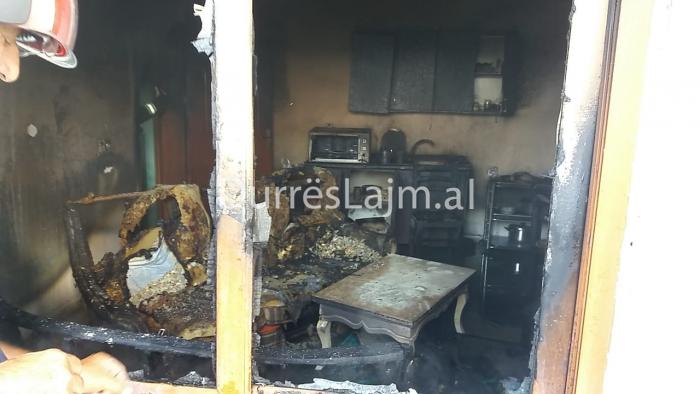 Shkrumbohet nga zjarri kati i dytë i një banese private në Durrës (FOTO)