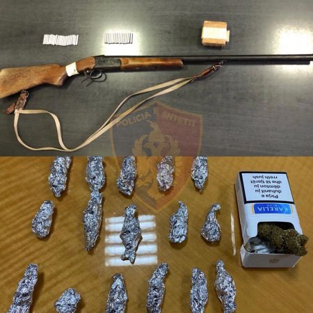 U kapën me kanabis dhe armë, arrestohen dy persona