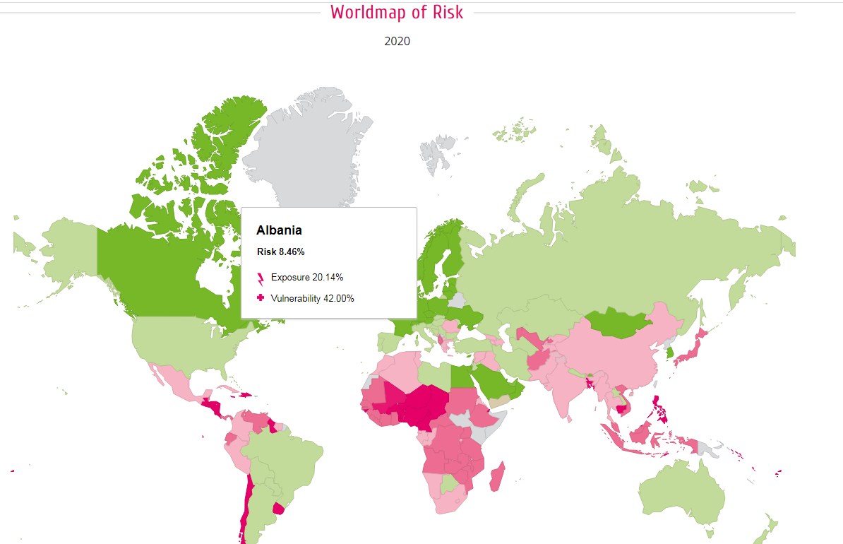 Indeksi Botëror i Rrezikut: Shqipëria, më e rrezikuara në Europë nga katastrofat