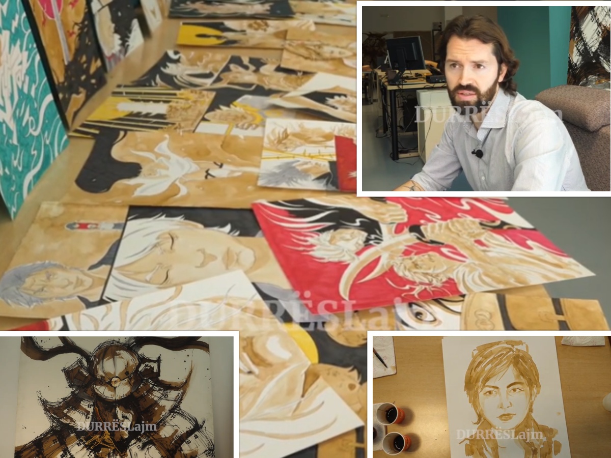 &#8220;Të pikturosh me kafe!&#8221;, teknika e veçantë e artistit të ri nga Durrësi, David Kryemadhi (VIDEO)