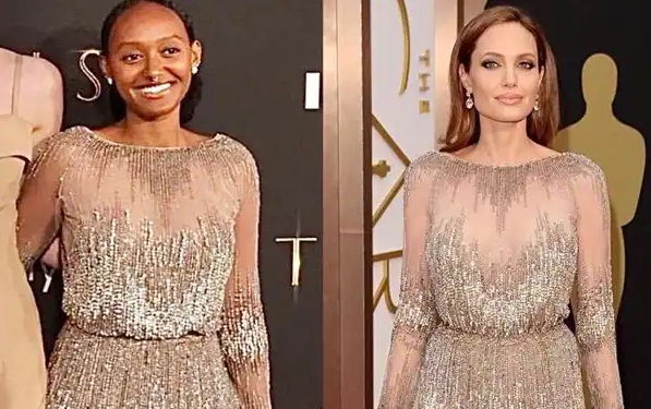 Zahara Jolie-Pitt shfaqet në tapetin e kuq me fustanin e nënës së saj (FOTO)