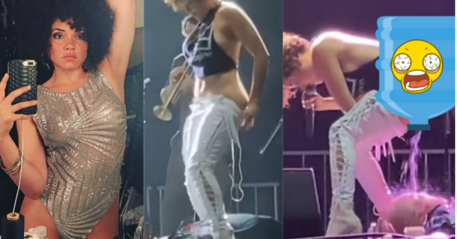 “Çmendet” këngëtarja, ul pantallonat dhe urinon në skenë mbi fytyrën e fansit (VIDEO)