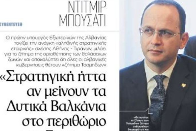 Bushati flet për gazetën greke: Lënia e Ballkanit Perëndimor në cepin e Evropës, do të ishte një dorëzim strategjik për BE-në