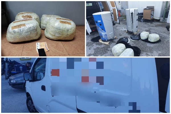 Kapet furgoni me drogë në kufi, lënda narkotike ishte fshehur brenda dusheve (FOTO)