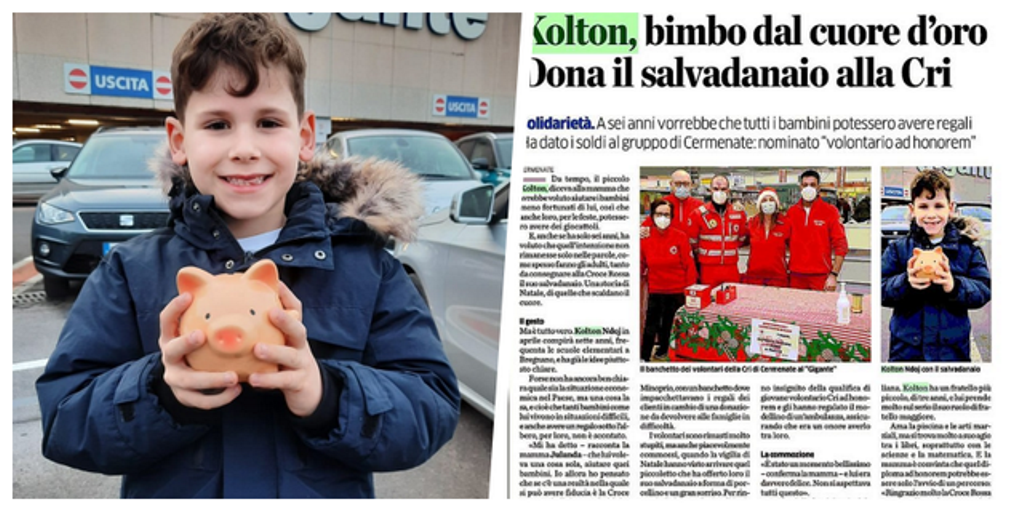 Dhuron kursimet e tij për fëmijët në nevojë, 7-vjeçari shqiptar emocionon Italinë (FOTO)