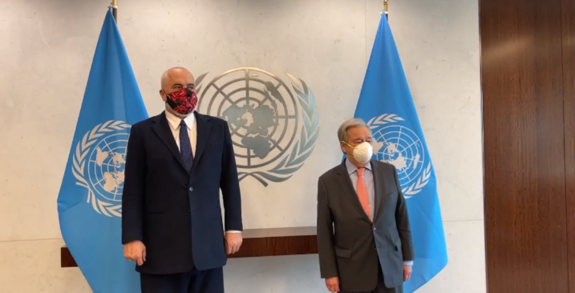 E FUNDIT/ Shqipëria anëtare e Këshillit të Sigurimit, Edi Rama takon Sekretarin e Përgjithshëm të OKB-së (VIDEO)
