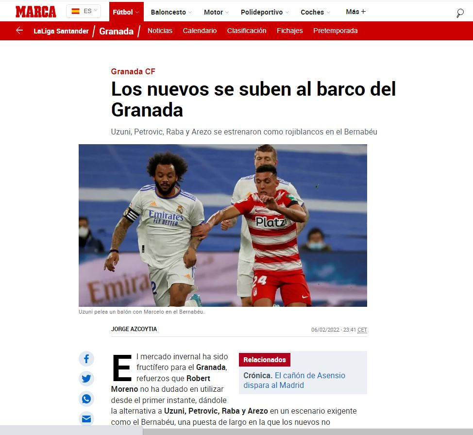 “I disiplinuar, tregoi doza të vogla të virtuozitetit të tij”, lexoni çfarë shkruan prestigjiozja ”Marca” për ndeshjen e Uzunit ndaj Realit