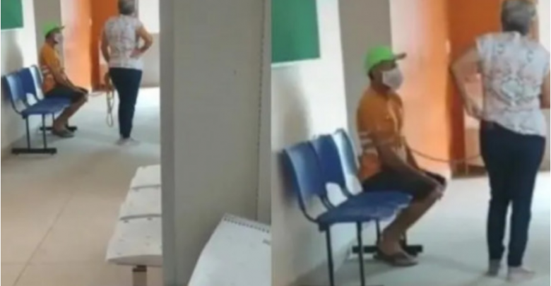 E pazakontë/ Gruaja lidh burrin me litar dhe e çon në qendrën e vaksinimit: “Tani nuk vrapon dot” (FOTO)