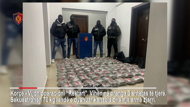 Trafikonin drogë drejt Greqisë/ Policia sekuestron 70 kg kanabis, 3 në pranga