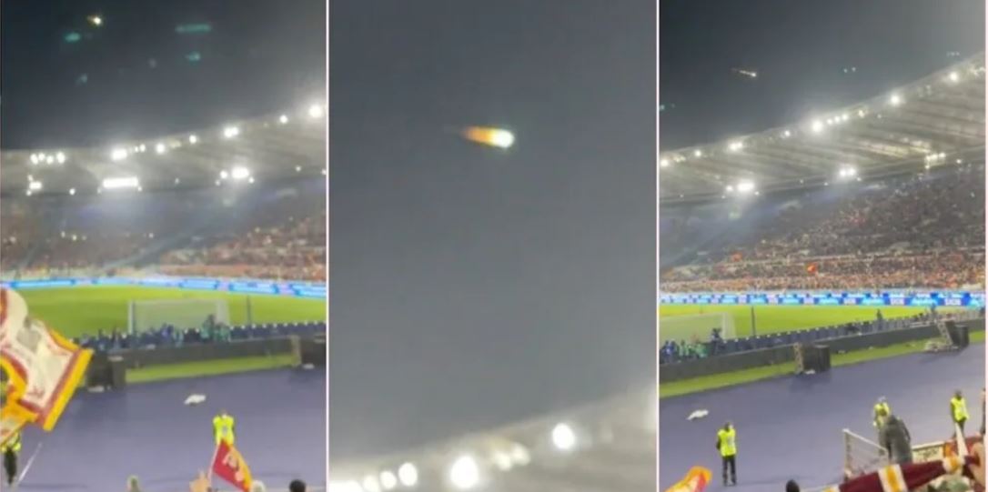 Ngjarje e pazakontë në ndeshjen e Kumbullës dhe Gjimshitit. Një asteroid kalon mbi stadiumin “Olimpico”