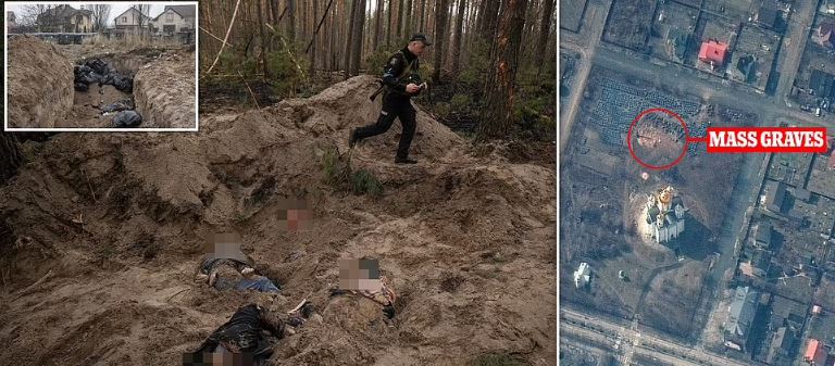 Forcat ruse po kryejnë gjenocid në Ukrainë, varre masive, fëmijë të vrarë e gra të përdhunuara (FOTO)