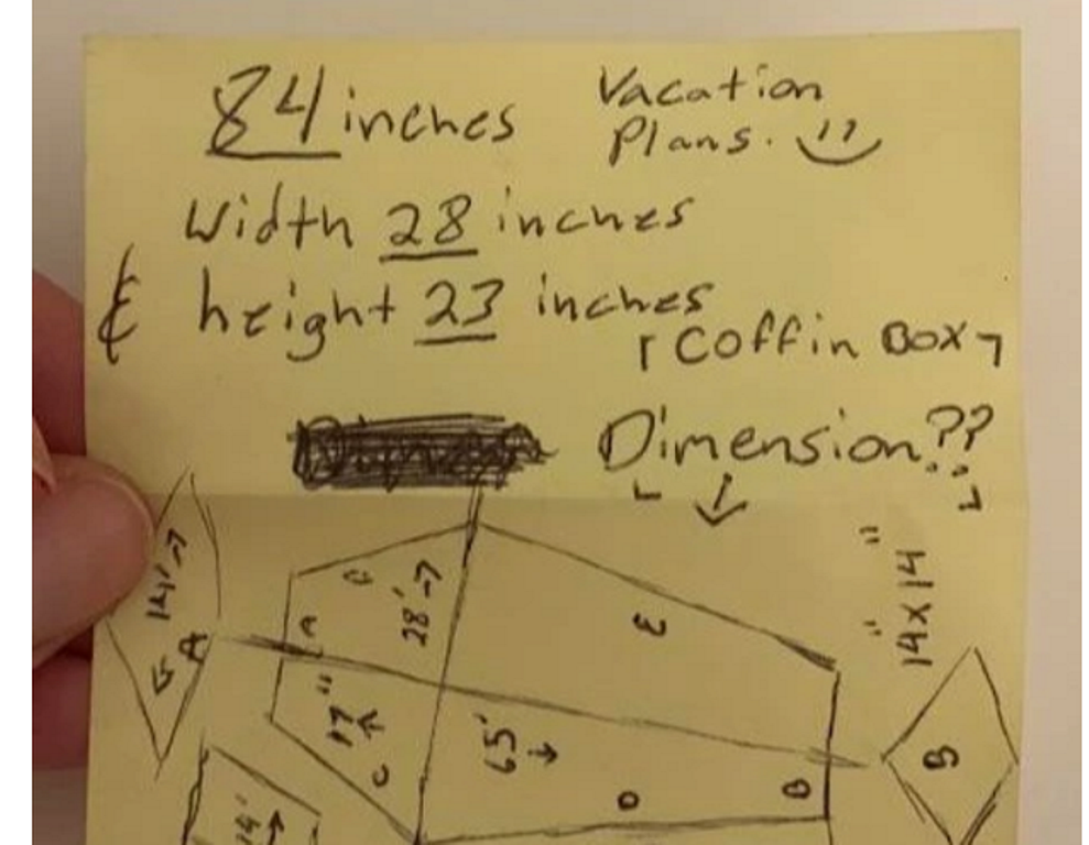 “Planet e pushimeve”, gruaja i gjen një skicë arkivoli ish-bashkëshortit