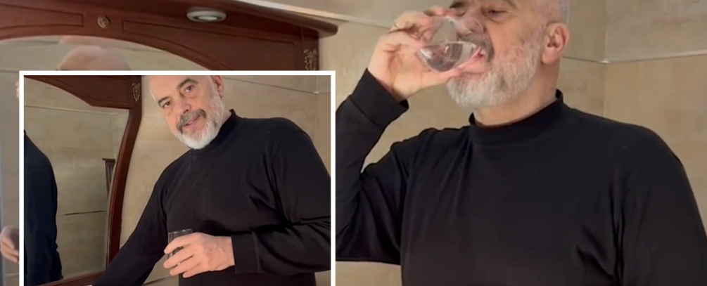 VIDEO/ Rama “sfidon” hapur Tabakun, pi ujë nga çezma: “Jorida, për të mira!”