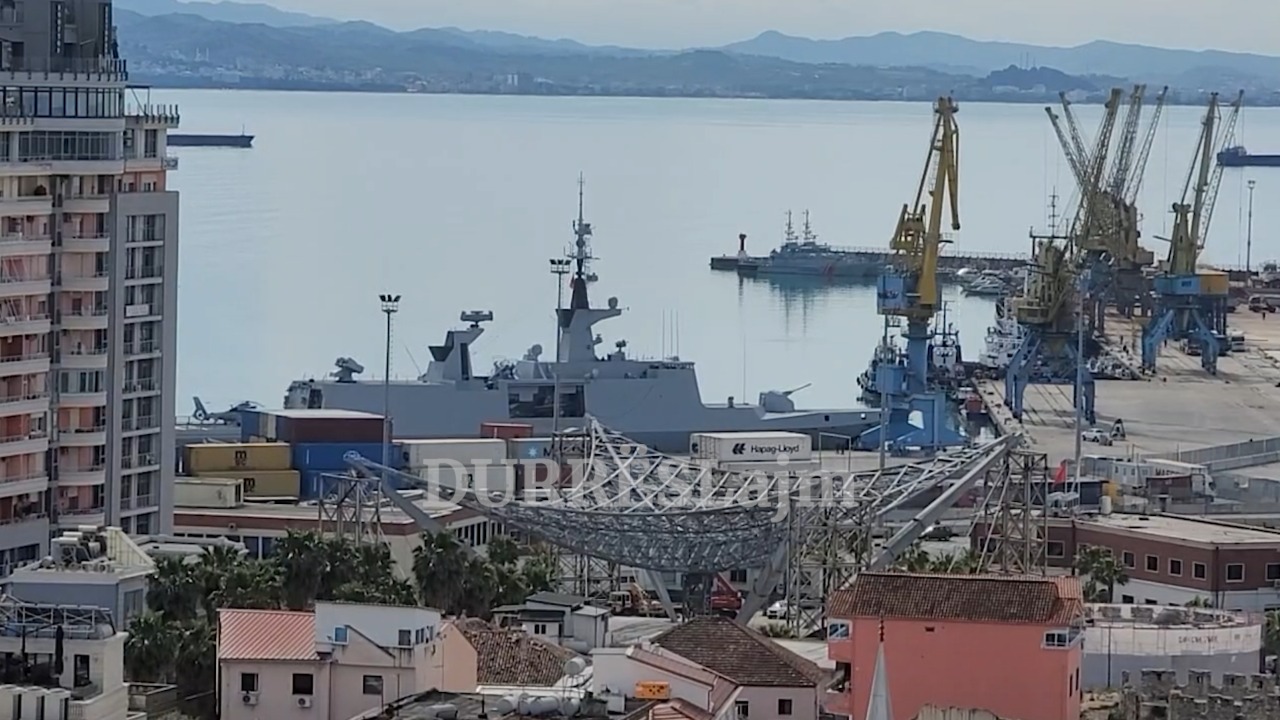 Ankorohet në portin e Durrësit fregata franceze &#8220;La Fayette (FLF) Aconit&#8221; (VIDEO)