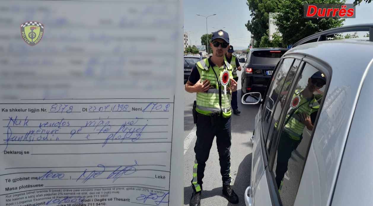 Policia e Durrësit shton masat/ 1575 gjoba në një javë për celularin në timon, parakalime të gabuara dhe shkelje të tjera (VIDEO)