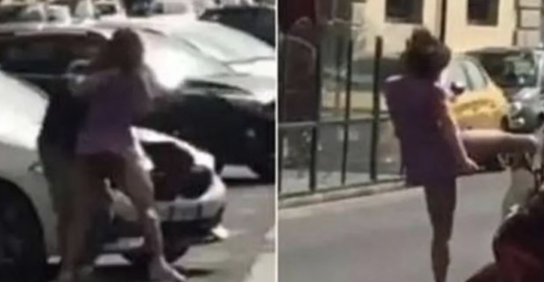 Tentoi t’i grabiste çantën, momenti kur vajza masakron me teknika të arteve marciale hajdutin (VIDEO)