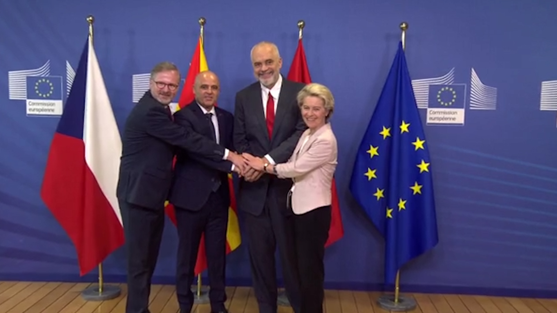 Bruksel/ Takohen Von der Leyen-Rama-Kovaçeski-Petr Fiala