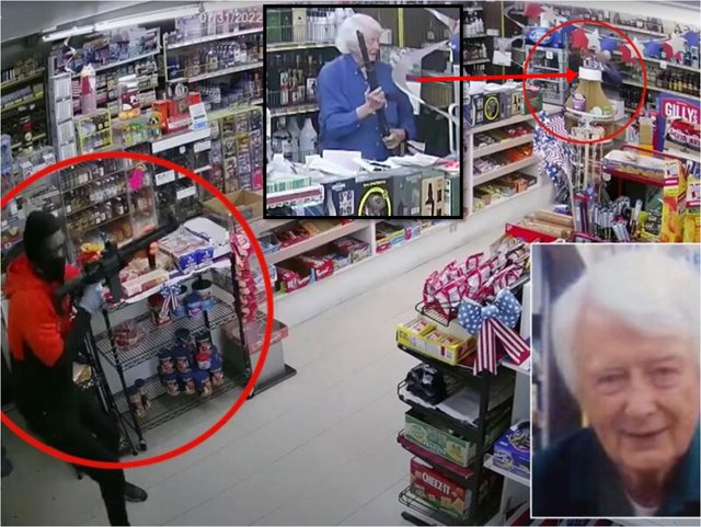 Pronari 80-vjeçar i dyqanit i qëllon me shotgan, grabitësit ia mbathin nga sytë këmbët të tmerruar (VIDEO)
