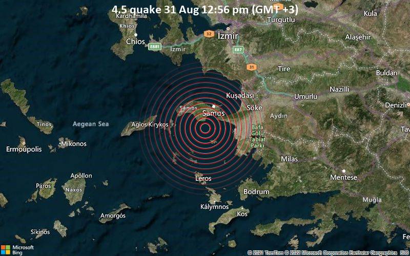 Tërmeti me magnitudë 5.3 lëkund Egjeun