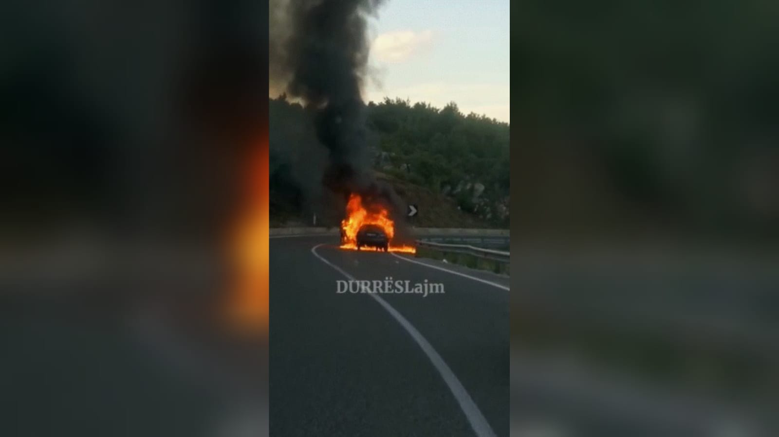 Makina u përfshi nga flakët në lëvizje, reagon policia: Vetëm dëme materiale