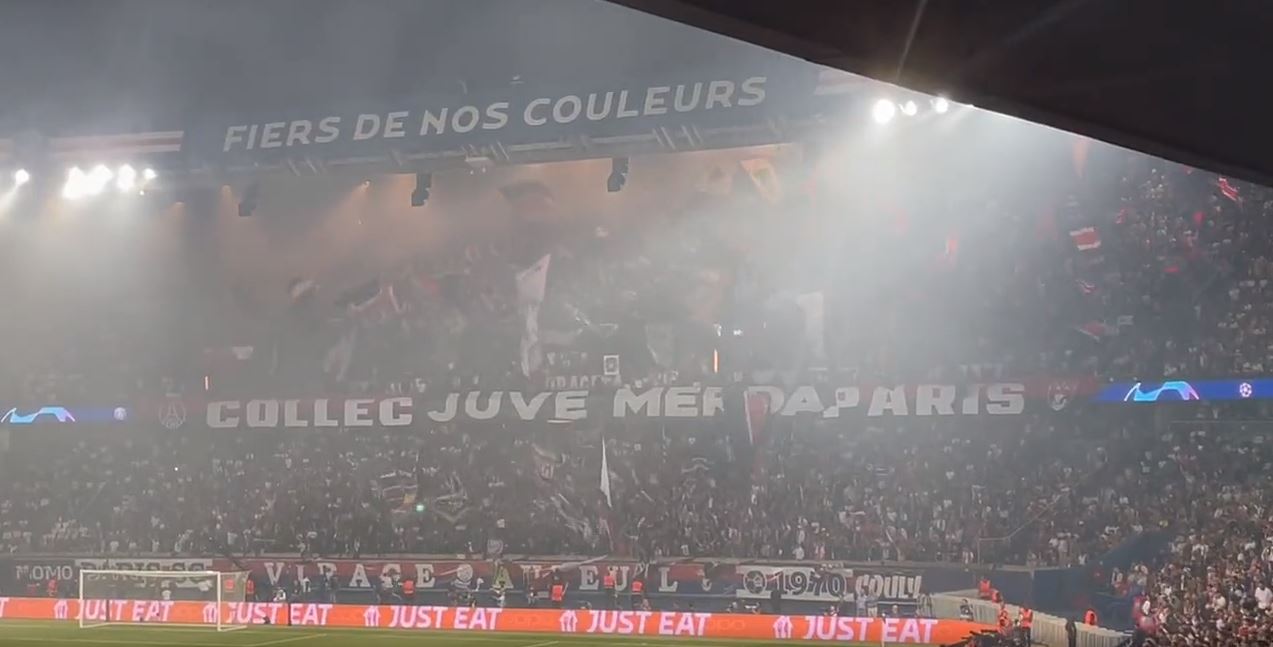 “Juve Mer*a”, shihni koreografinë dhe korin e tifozëve të PSG-së kundër “Zonjës së Vjetër”