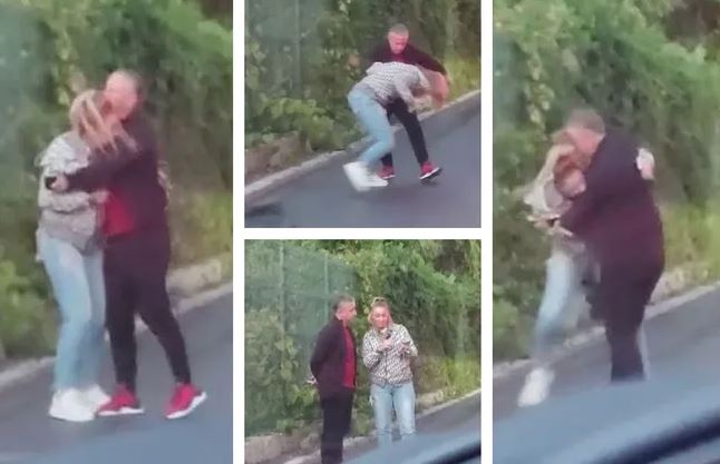 Trajneri i skuadrës së njohur dhunon fizikisht ish-bashkëshorten në mes të rrugës (PAMJE TË RËNDA)