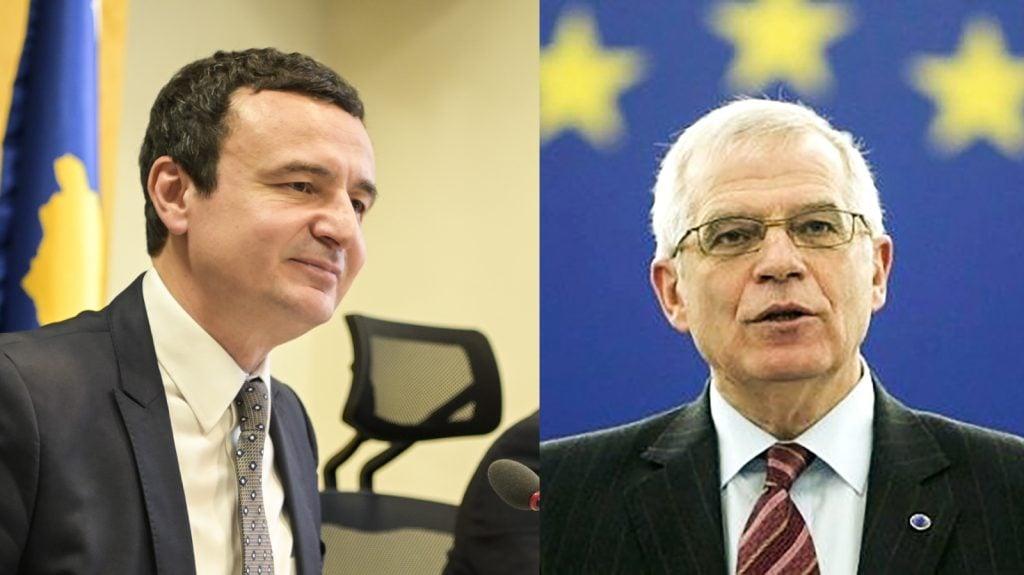 Borrell telefonatë me Kurtin: Do punojmë bashkarisht për normalizim të marrëdhënieve