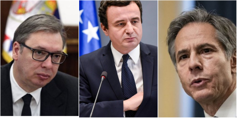 Dialogu Kosovë-Serbi/ Antony Blinken bisedë telefonike me Kurtin dhe Vuçiç