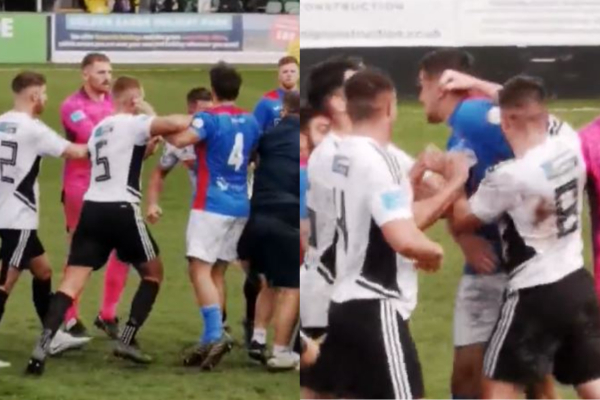 Përplasje, sherr dhe grushte! Ndeshja në Britani shndërrohet në “arenë boksi”