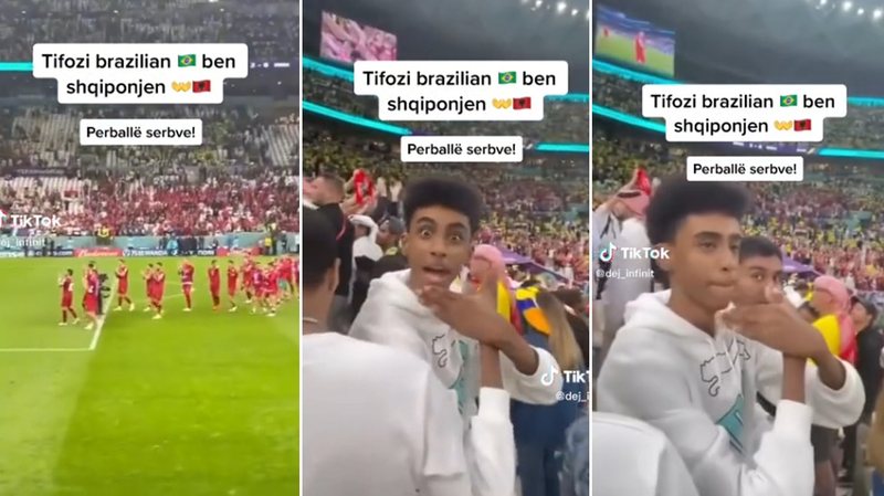 VIDEO/ Tifozi brazilian “çmend” serbët, i përshëndet me shqiponjën dykrenare