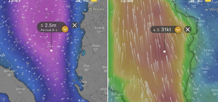 Erëra të forta dhe dallgë deri në 2 metër, Drejtoria Detare paralajmëron për rreziqe në zonat bregdetare