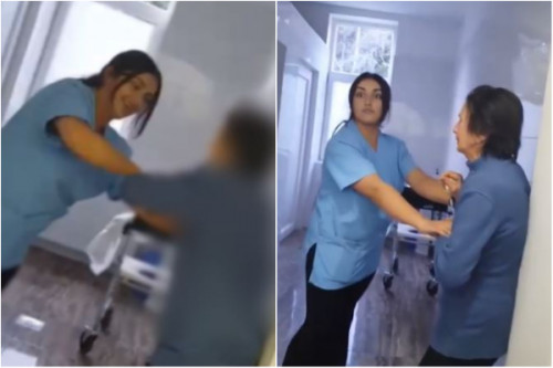 PAMJE TË RËNDA/ Qesh teksa dhunon barbarisht të moshuarën, arrestohet infermierja në Pejë (VIDEO)