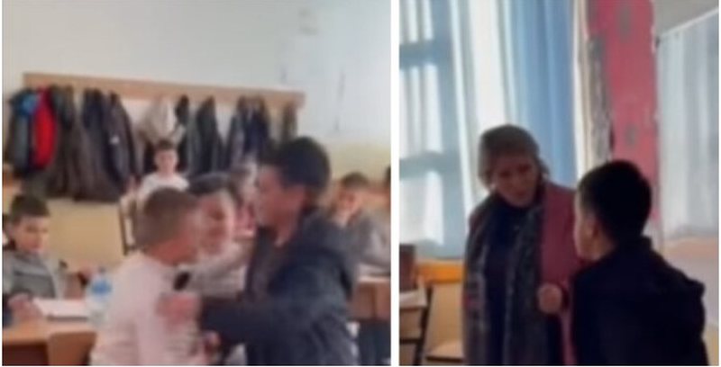 Pamje që të këpusin shpirtin! Nxënësi përshëndet mësuesen e shokët e klasës, niset për Gjermani (Video)
