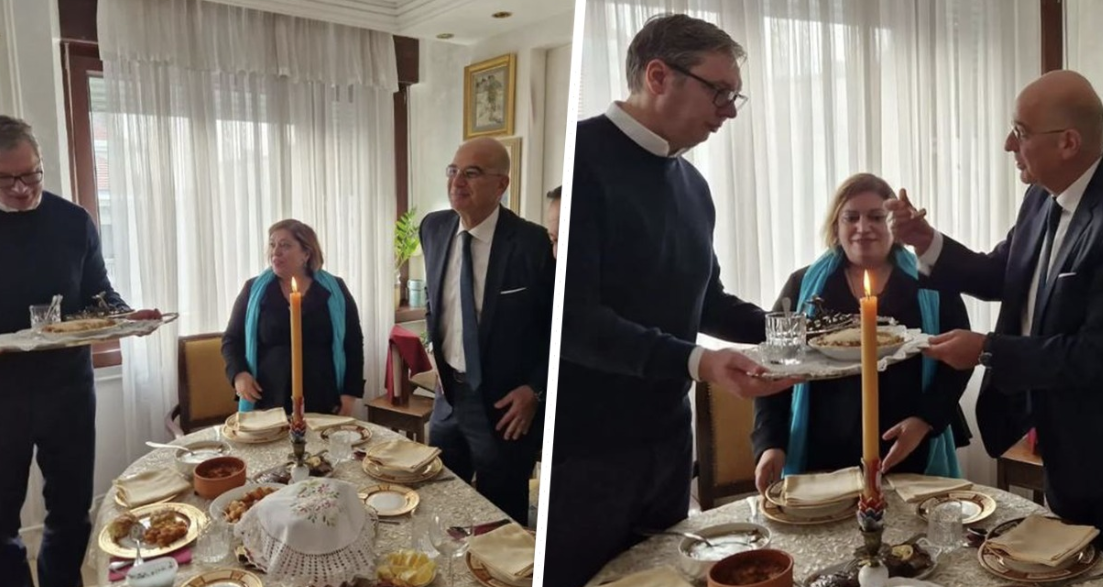 Vuçiç kap tabakanë për ministrin grek, e pret në shtëpinë e prindërve: Na nderuat familjen!