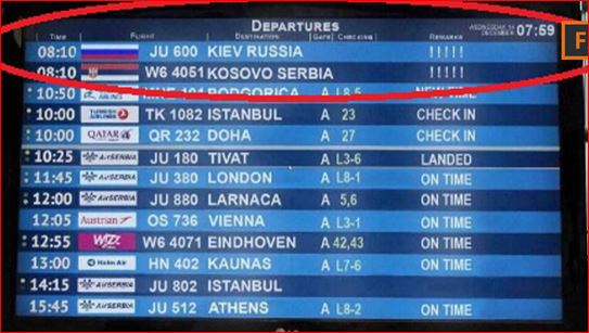 “Aeroporti i Beogradit shfaq fluturime drejt “Kosovës serbe” dhe “Kievit rus””, investigimi i DW: Falsifikime, provokim i qëllimshëm