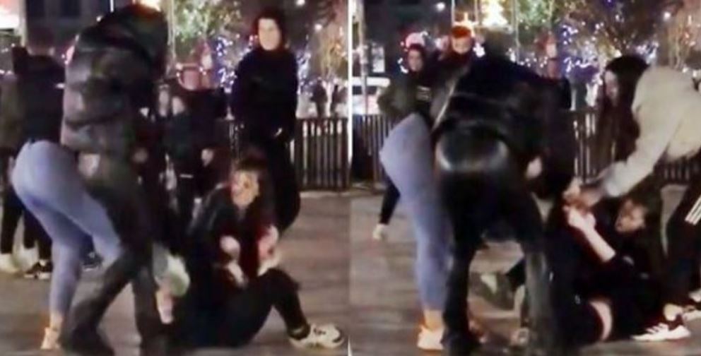 Sherr mes vajzash, kapin njëra-tjetrën për flokësh (VIDEO)