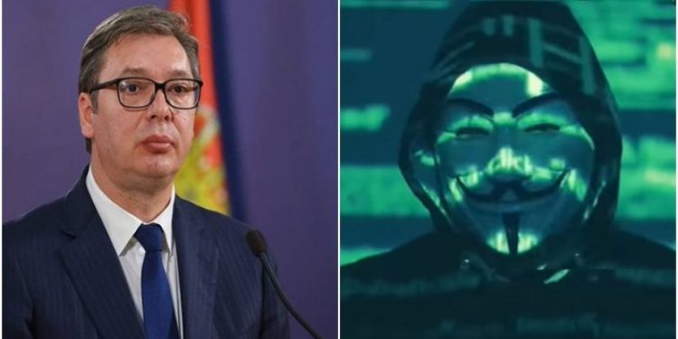 “Anonymous” hakerojnë faqen e presidentit serb, mesazhi për Vuçiç: Nëse ai dëshiron të luajë me zjarrin, atëherë…